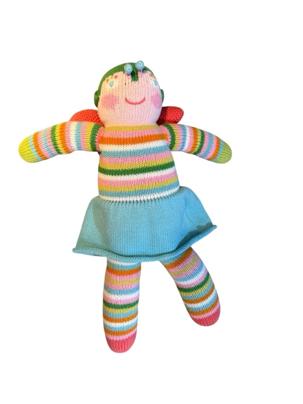 Blabla Butterfly Girl Hand Knit Cotton 18 inch colorful Doll - Picture 2 of 6